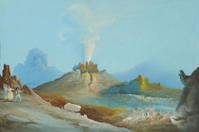 Scuola Napoletana del XIX Secolovulcano in Eruzione