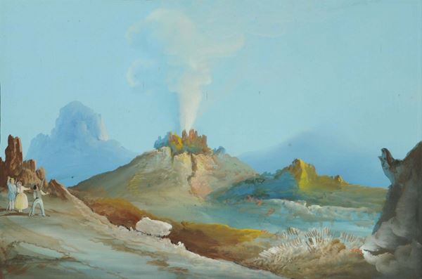 Scuola Napoletana del XIX secolo Vulcano in eruzione