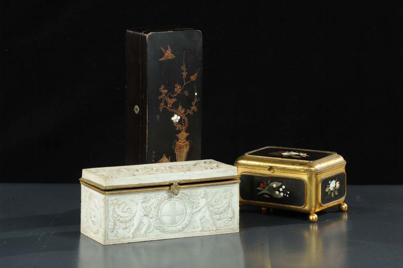 Tre cofanetti in marteiali differenti di cui uno Aberto Issel Genova  - Asta Antiquariato e Dipinti Antichi - Cambi Casa d'Aste