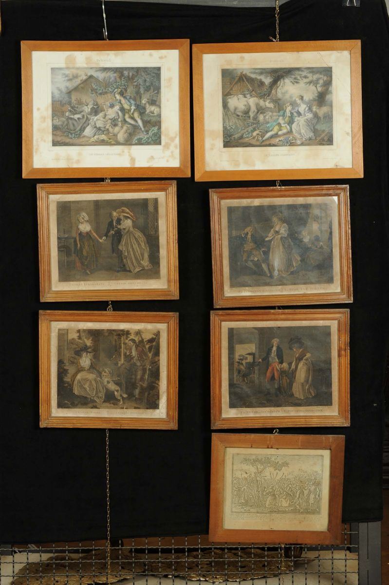 Sette piccole stampe in cornice  - Auction Antiquariato e Dipinti Antichi - Cambi Casa d'Aste