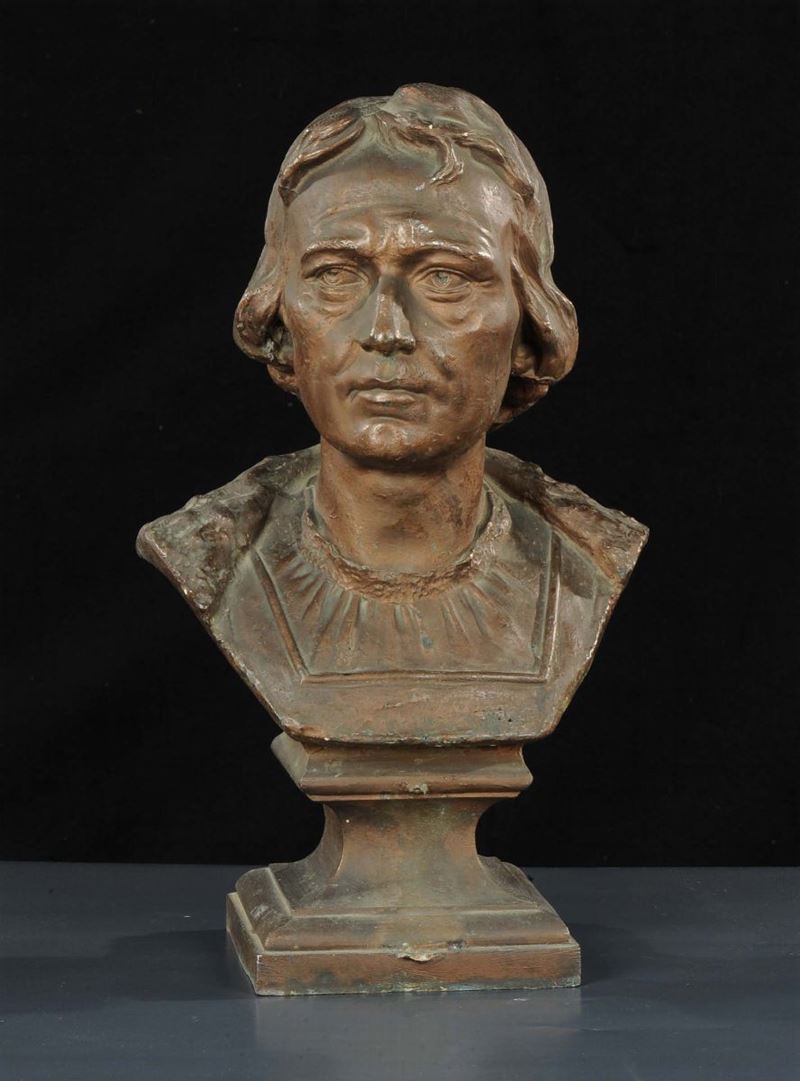Busto maschile in metallo  - Auction Antiquariato e Dipinti Antichi - Cambi Casa d'Aste