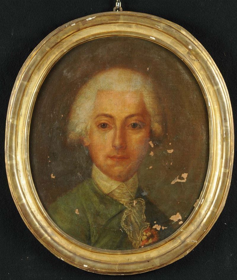 Scuola del XVIII secolo Ritratto maschile  - Auction Antiquariato e Dipinti Antichi - Cambi Casa d'Aste