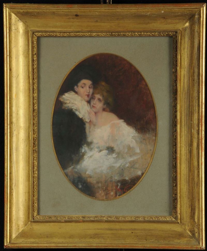 Anonimo del XIX secolo Giovane coppia  - Auction Antiquariato e Dipinti Antichi - Cambi Casa d'Aste