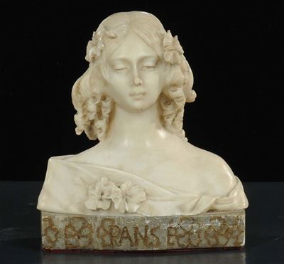 Piccolo Busto in Marmo Bianco, XIX Secolo