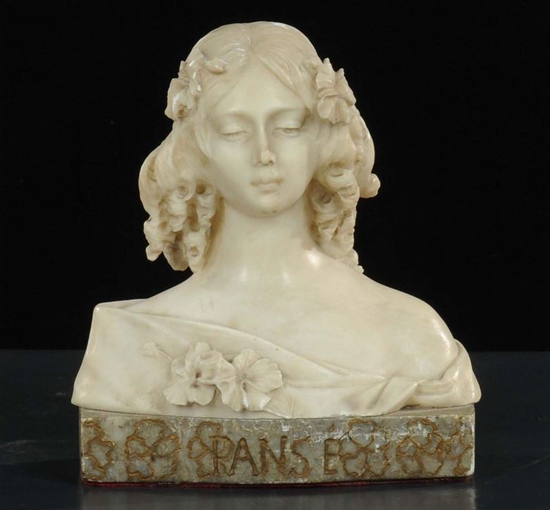 Piccolo busto in marmo bianco, XIX secolo  - Auction Antiquariato e Dipinti Antichi - Cambi Casa d'Aste