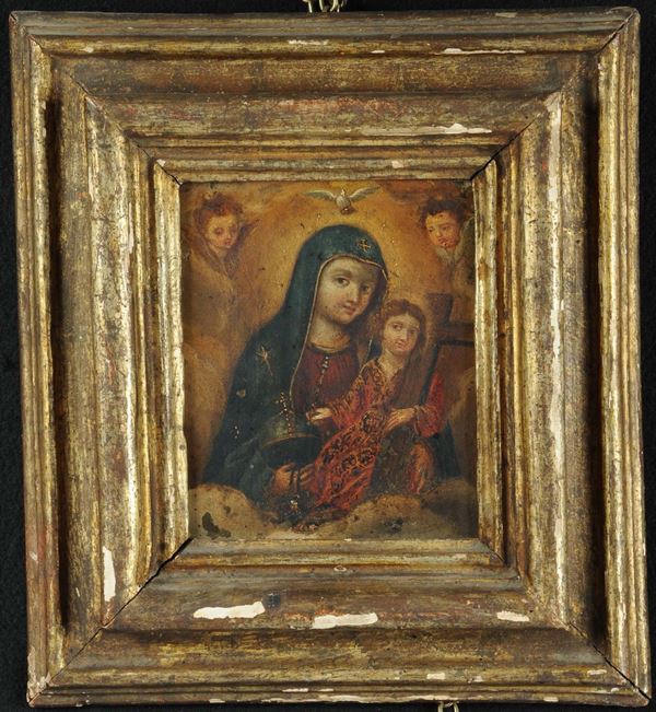 Scuola del XVIII secolo Madonna con Bambino e putti