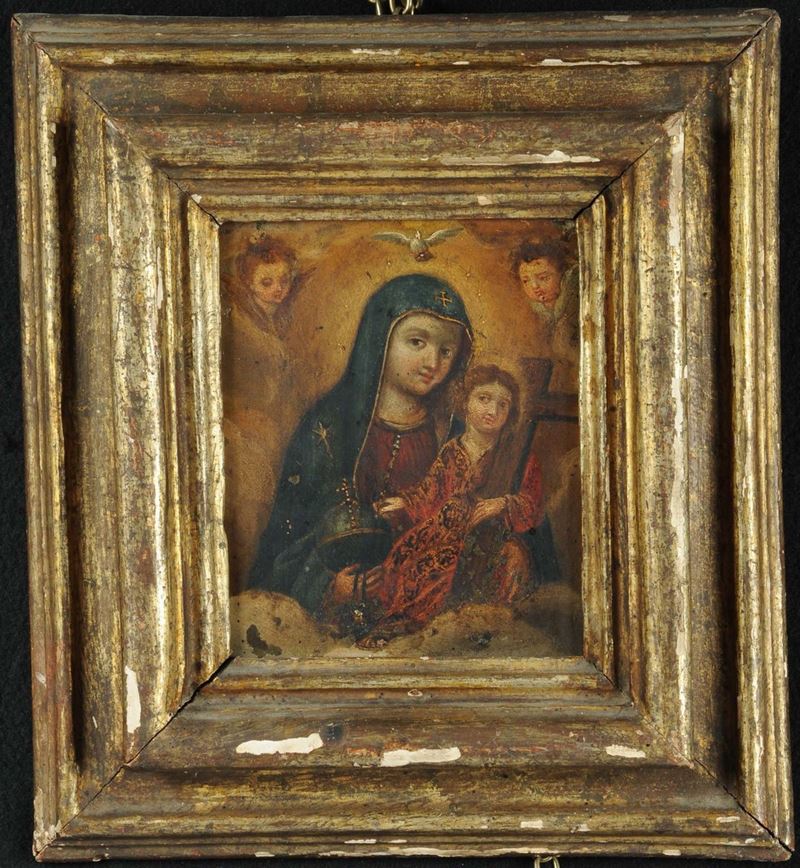 Scuola del XVIII secolo Madonna con Bambino e putti  - Auction Antiquariato e Dipinti Antichi - Cambi Casa d'Aste
