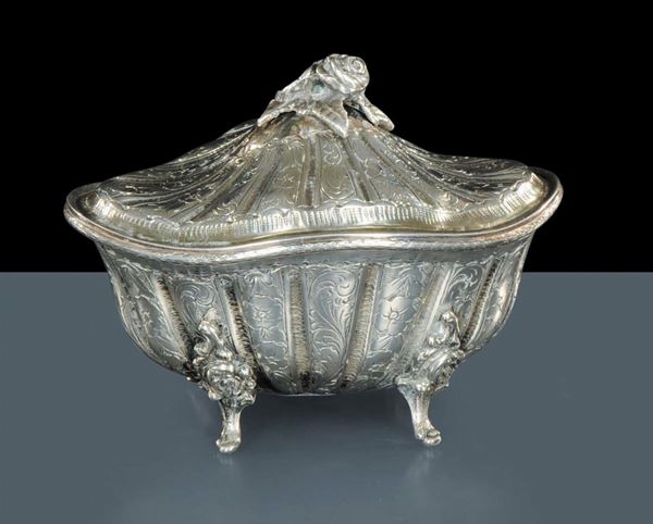 Zuccheriera neoclassica in argento, Torino 1814-1824