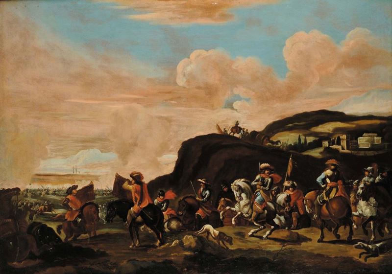 Scuola del XVIII secolo Battaglia  - Asta Antiquariato e Dipinti Antichi - Cambi Casa d'Aste