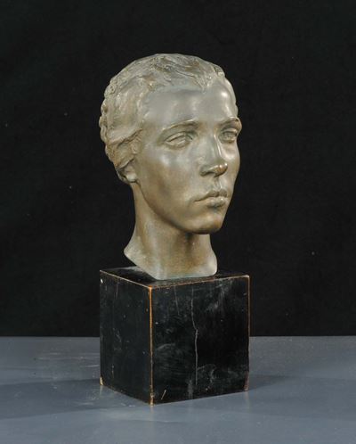 Testa di Giovane Dama in Bronzo, XX Secolo