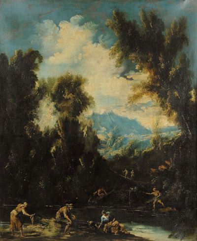Antonio Francesco Peruzzini (1643-1724)paesaggio con Figure