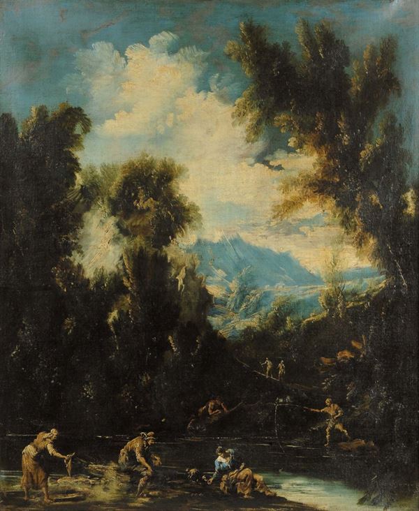 Antonio Francesco Peruzzini (1643-1724) Paesaggio con figure