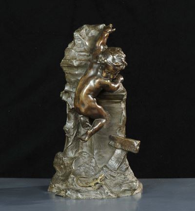 Henri Pernot (1859-1937)putto con Lucertola