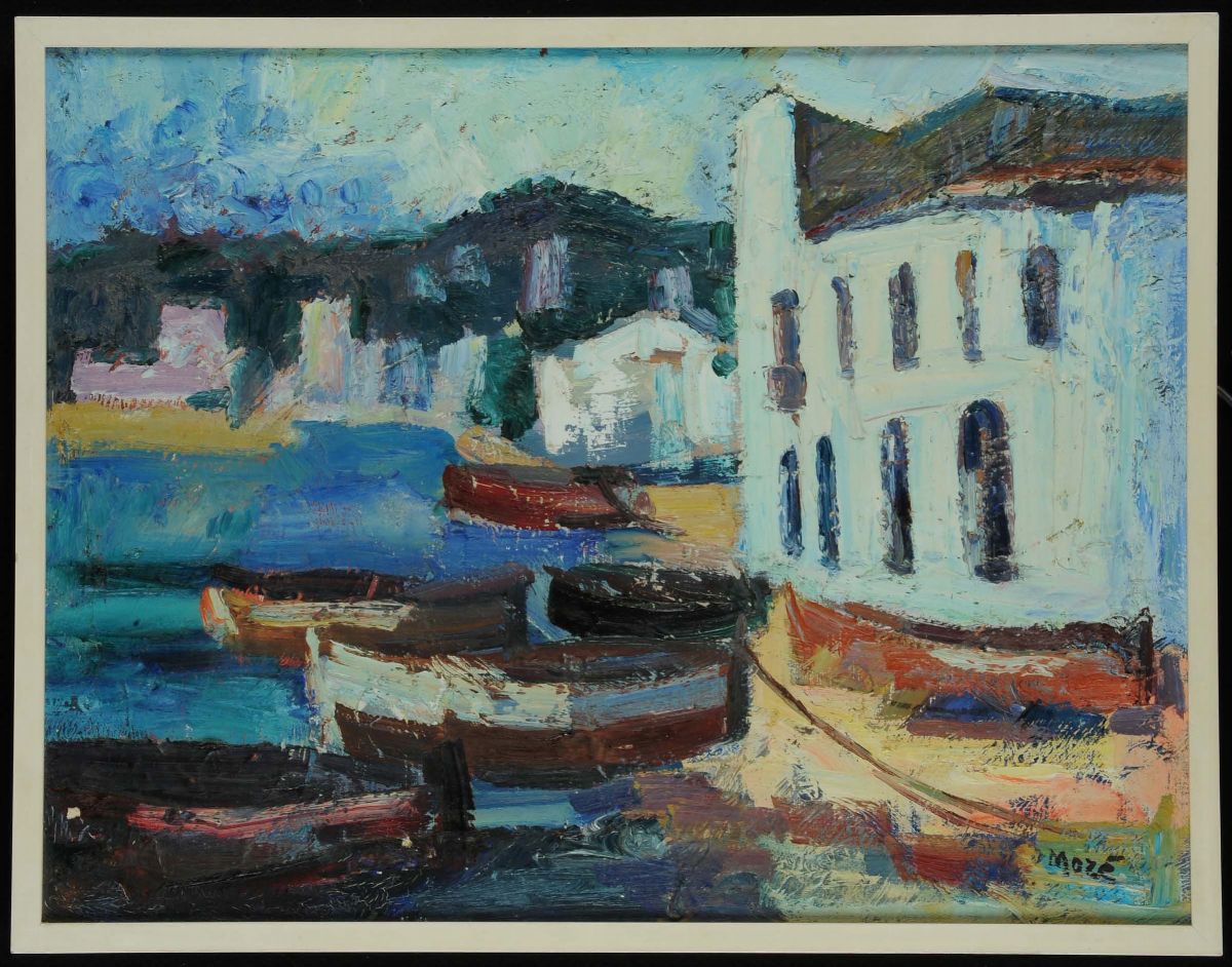 Lotto di Due Dipinti con Marina e Paesaggio, XX Secolo