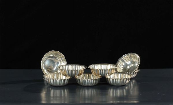 Otto boulle in argento di gusto barocco, Codevilla XX secolo