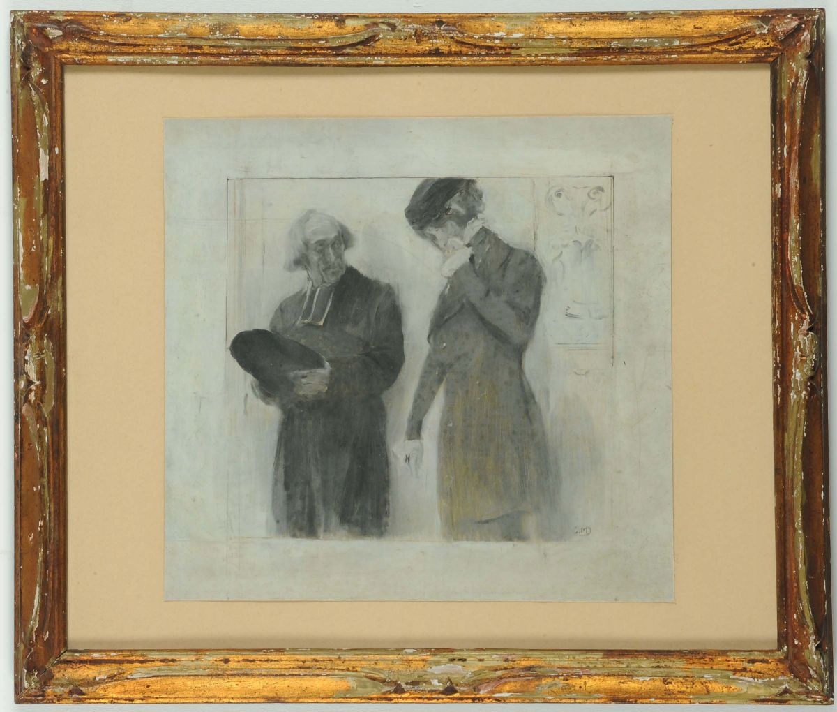 Serafino Macchiati (1860-1916)bozzetto con Personaggi