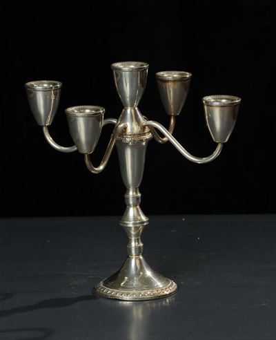 Candelabro in Sterling a Cinque Luci
