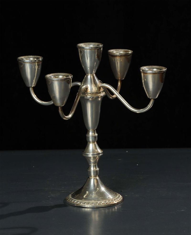 Candelabro in sterling a cinque luci  - Auction Old Paintings and Furnitures - Cambi Casa d'Aste