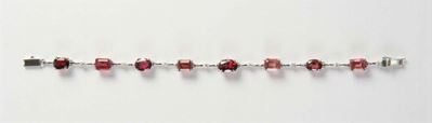 Bracciale con Tormaline Rosse, Rosa e Diamanti