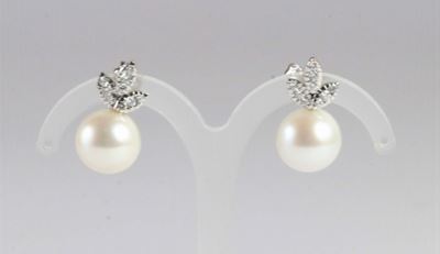 Orecchini con Perle Bianche Fresh Water e Diamanti