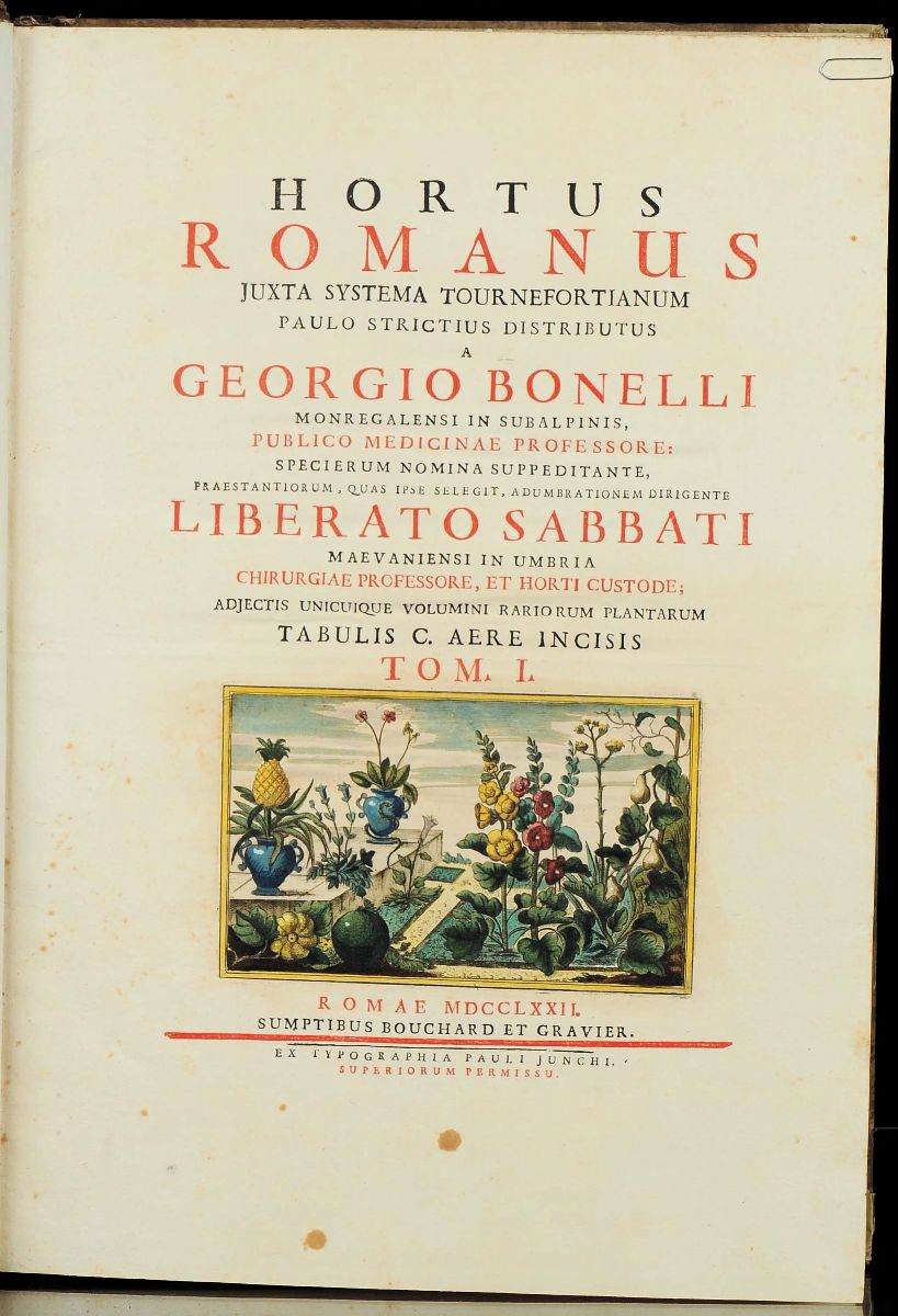 Bonelli, Giorgio - Martelli, Niccolòhortus Romanus Iuxta Systema Tournefortianum, Paulo Strictius...