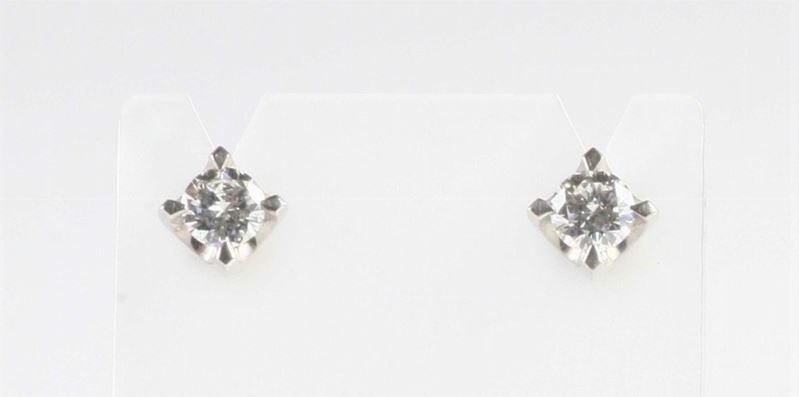 Orecchini con diamanti per ct 1,40ca  - Auction Silver, Clocks and Jewels - Cambi Casa d'Aste