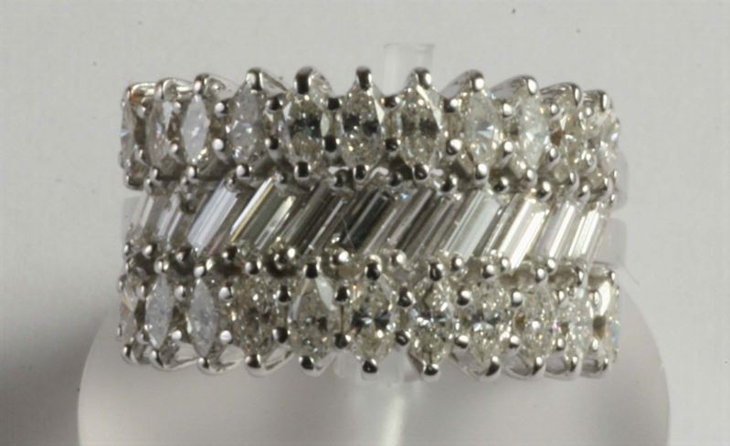 Anello di diamanti per ct 3ca  - Auction Silver, Clocks and Jewels - Cambi Casa d'Aste