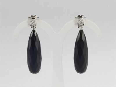Orecchini in Jet con Diamanti