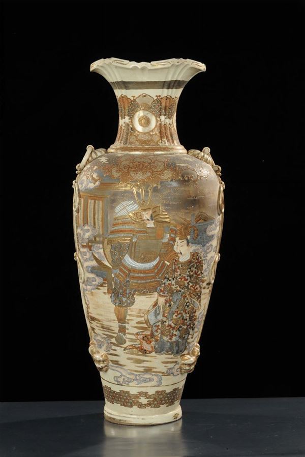 Grande vaso Satzuma in porcellana, XIX secolo