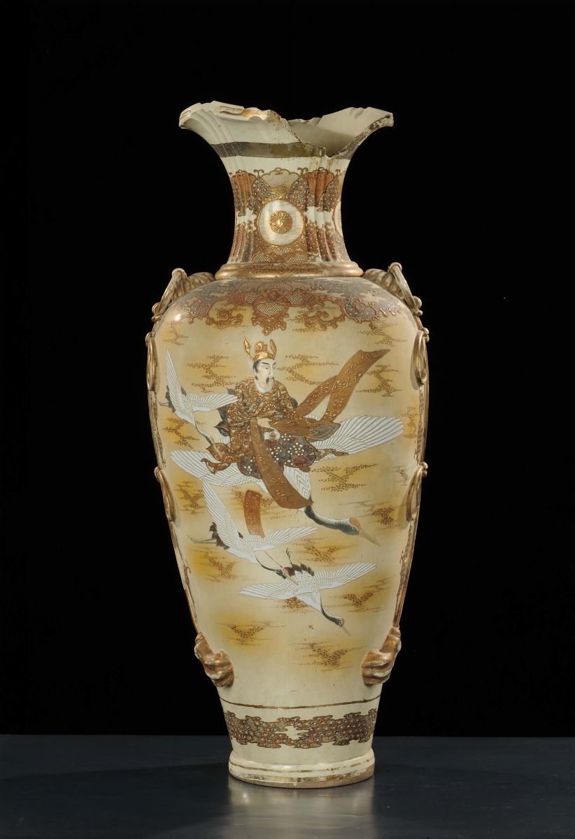 Grande Vaso Satzuma in Porcellana, XIX Secolo