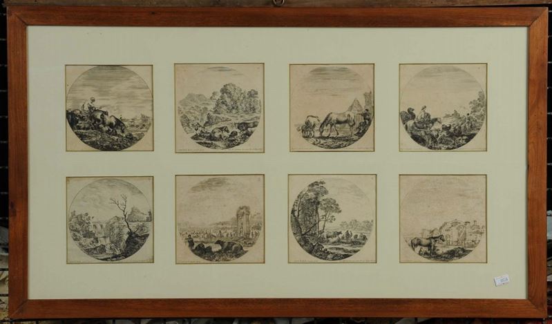 Otto stampine in cornice, XIX secolo  - Asta Antiquariato e Dipinti Antichi - Cambi Casa d'Aste