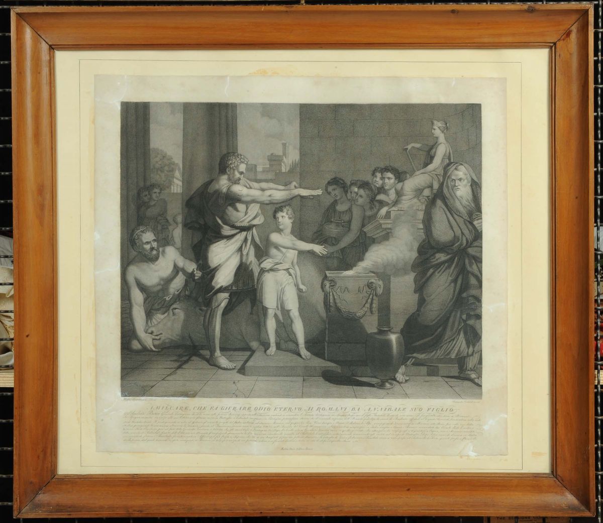 Quattro Stampe in Cornice con Scene Romane, XIX Secolo