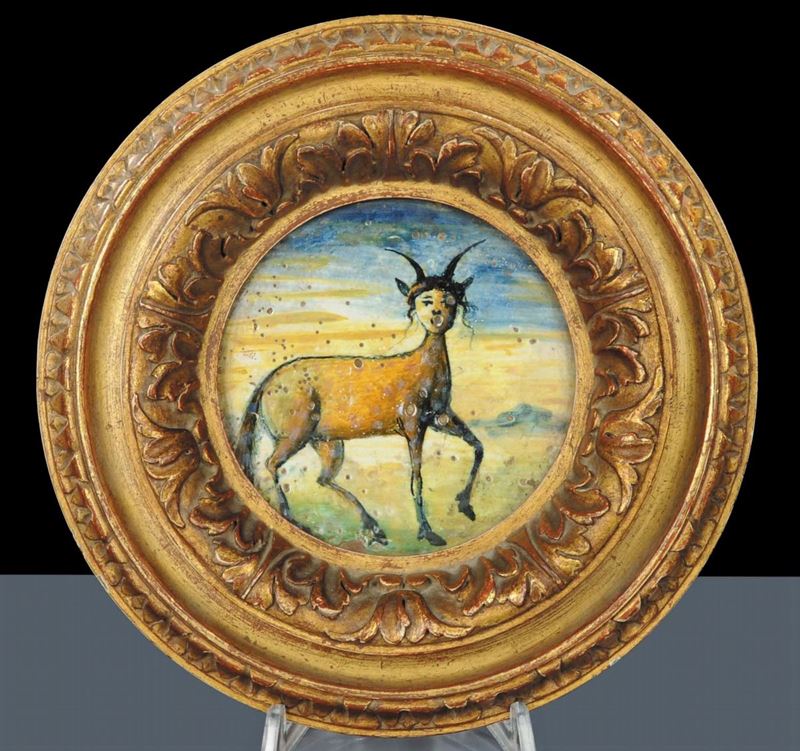 Tondo in maiolica a lustro, Urbino XVII secolo  - Asta Antiquariato e Dipinti Antichi - Cambi Casa d'Aste