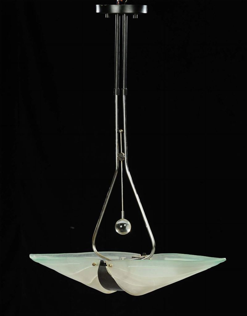 Manifattura ItalianaCoppia di lampadari ad altezza variabile  - Auction Arti Decorative del XX secolo e Design - Cambi Casa d'Aste