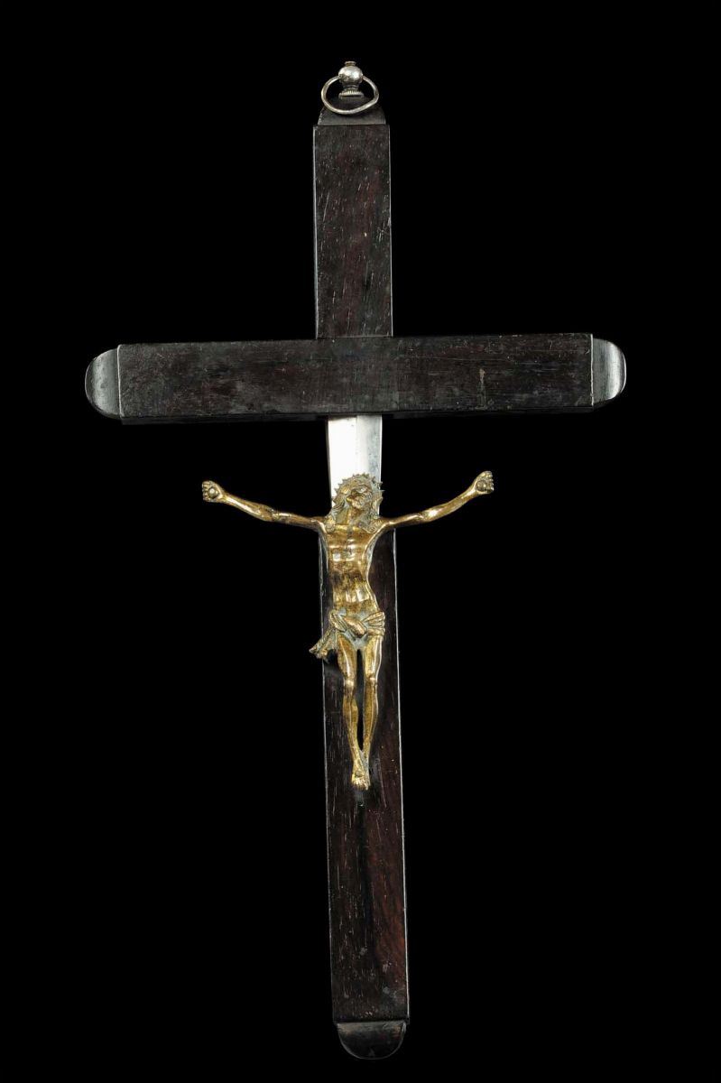 Crocifisso Misericordia in bronzo, inizi XVII secolo  - Auction Old Paintings and Furnitures - Cambi Casa d'Aste