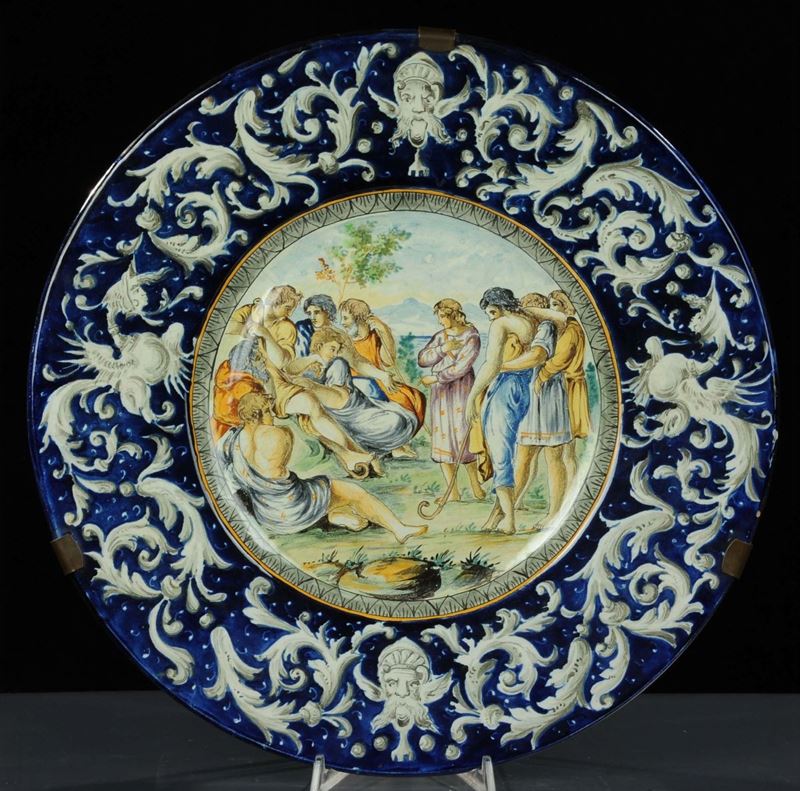 Piatto da parata in maiolica, Faenza fine XIX secolo  - Auction Old Paintings and Furnitures - Cambi Casa d'Aste