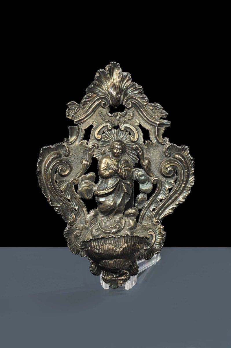 Acquasantiera in argento con punzone di Genova  - Auction Silver, Clocks and Jewels - Cambi Casa d'Aste