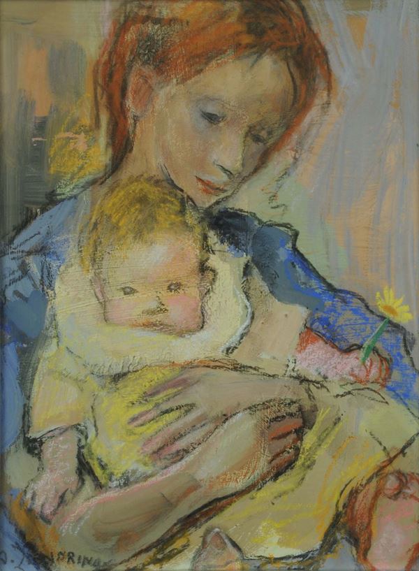Adelina Zandrino (1893-1994) Madre con bambino