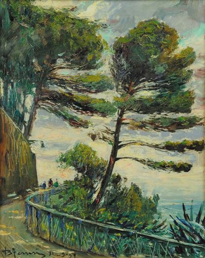 Berto Ferrari (1887-1965)strada in Riva al Mare, 1959