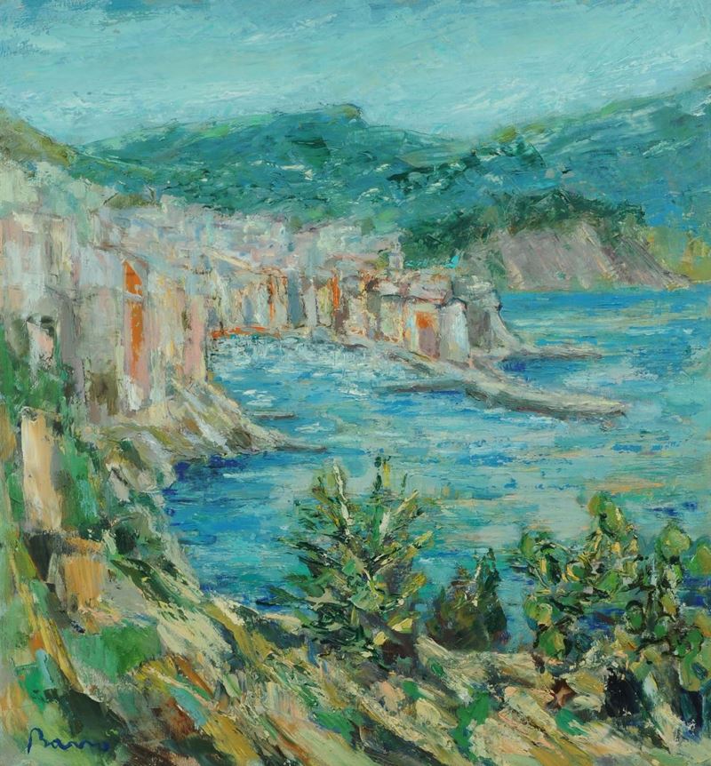 Guido Basso (1923-1995) Veduta costiera  - Asta Antiquariato e Dipinti Antichi - Cambi Casa d'Aste