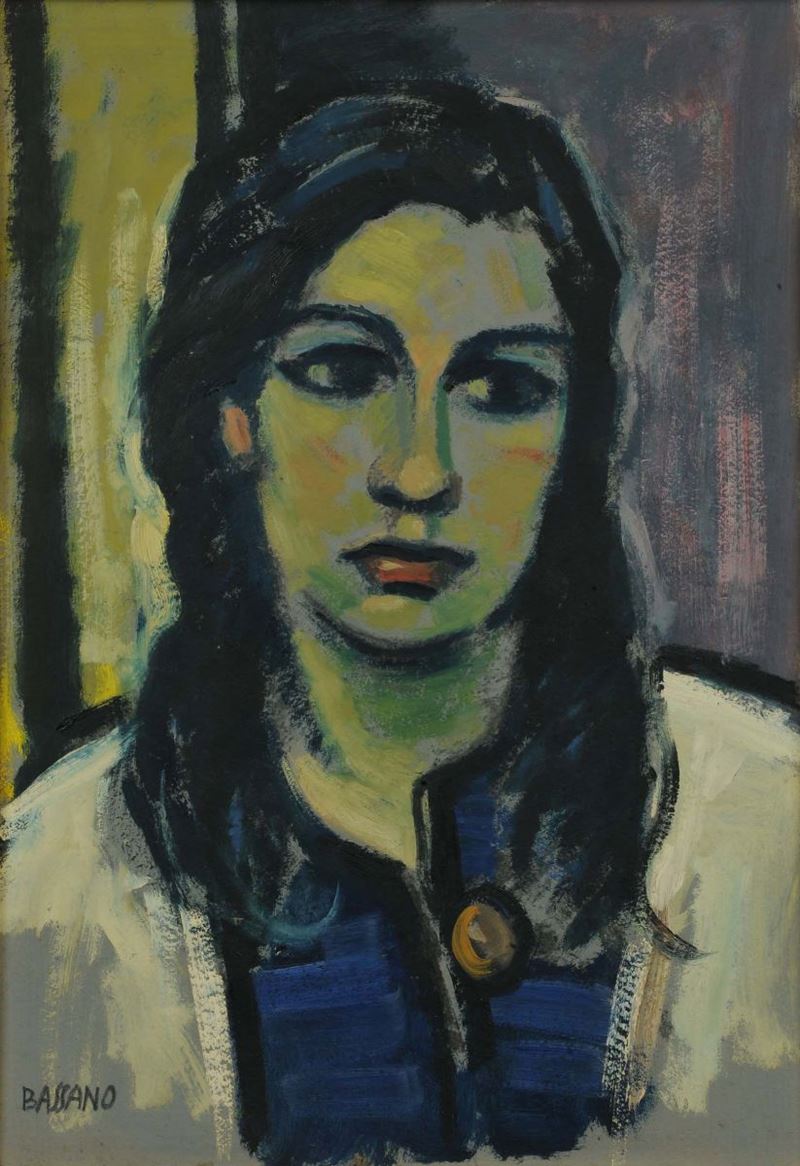 Luigi Bassano (1900-1989) Ritratto di fanciulla  - Asta Antiquariato e Dipinti Antichi - Cambi Casa d'Aste