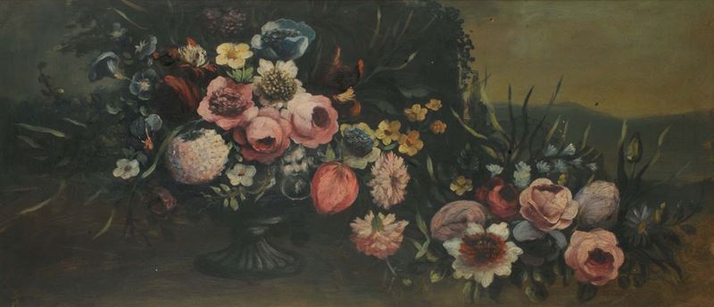 Anonimo del XX secolo Natura morta con fiori  - Auction Antiquariato e Dipinti Antichi - Cambi Casa d'Aste