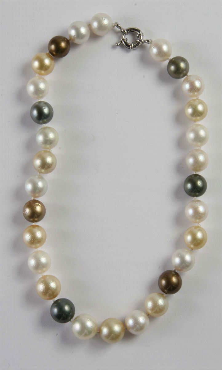 Filo di perle multicolor  - Auction Silver, Clocks and Jewels - Cambi Casa d'Aste