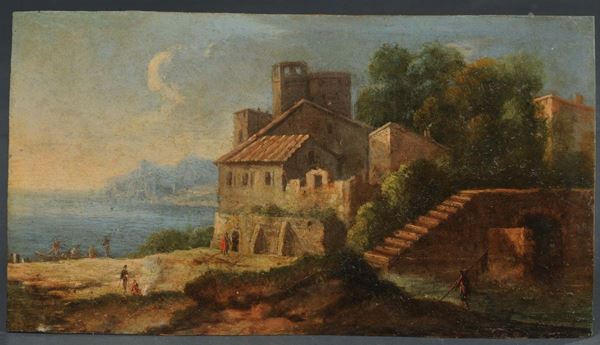 Coppia di Paesaggi su rame