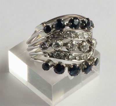Anello con Zaffiri e Diamanti