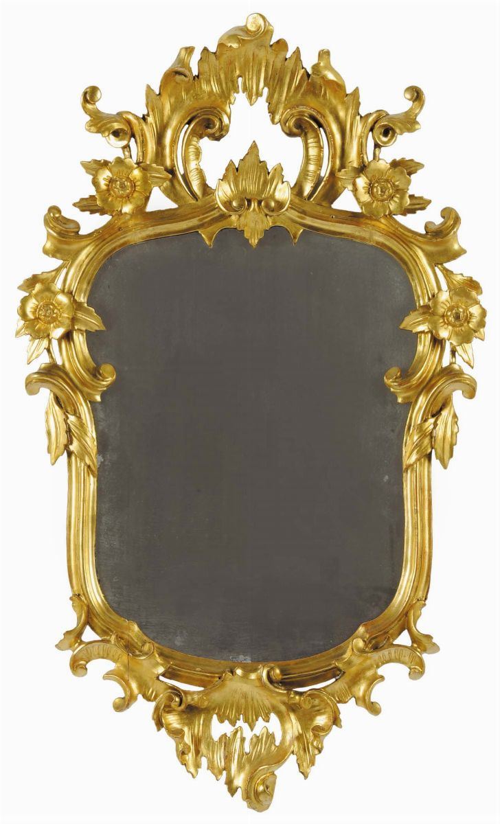 Coppia di specchierine dorate, Lombardia XIX secolo  - Asta Antiquariato e Dipinti Antichi - Cambi Casa d'Aste