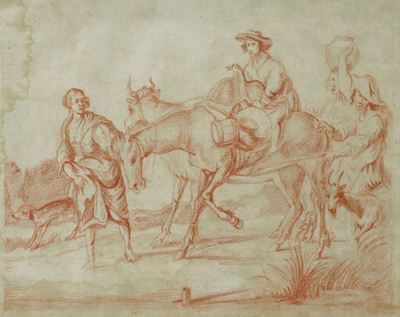 Cornelio De Wael (1592-1667) Figure a Cavallo