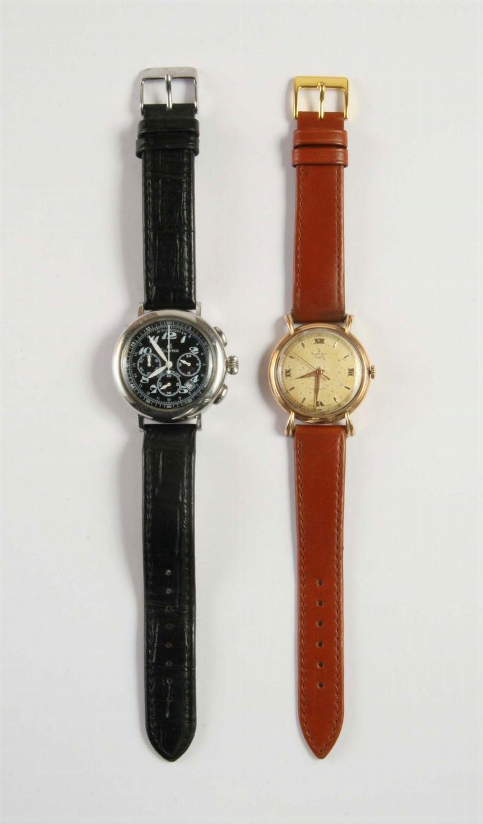 Kolster e Alpha, lotto di due orologi da polso, un cronografo  - Auction Ancient and Contemporary Jewelry and Watches - Cambi Casa d'Aste