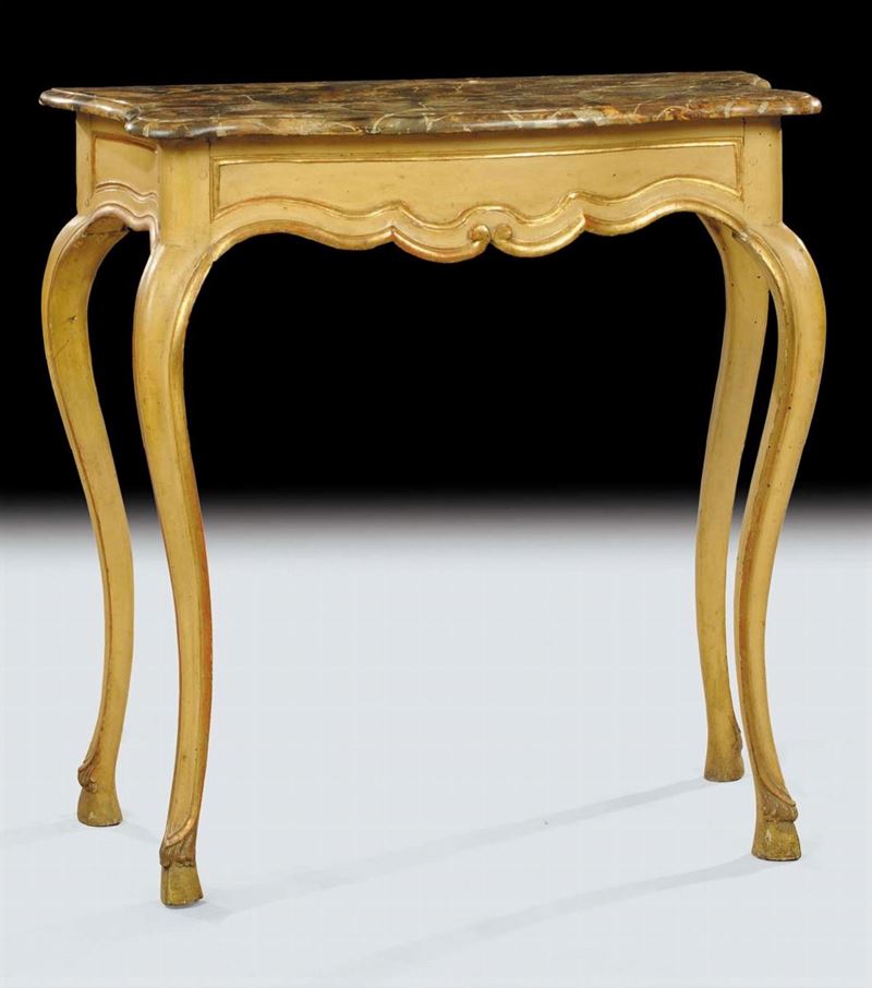 Console Luigi XV laccata, Piemonte XVIII secolo  - Auction Old Paintings and Furnitures - Cambi Casa d'Aste