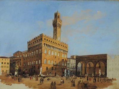 Ippolito Caffi (1809-1866), Attribuito Aveduta di Firenze